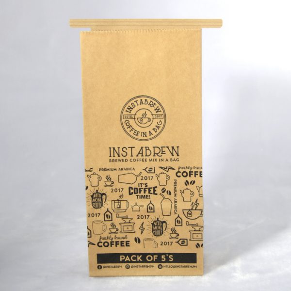 Biodegradable brown paper flat bottom tin tie kraft paper coffee bag