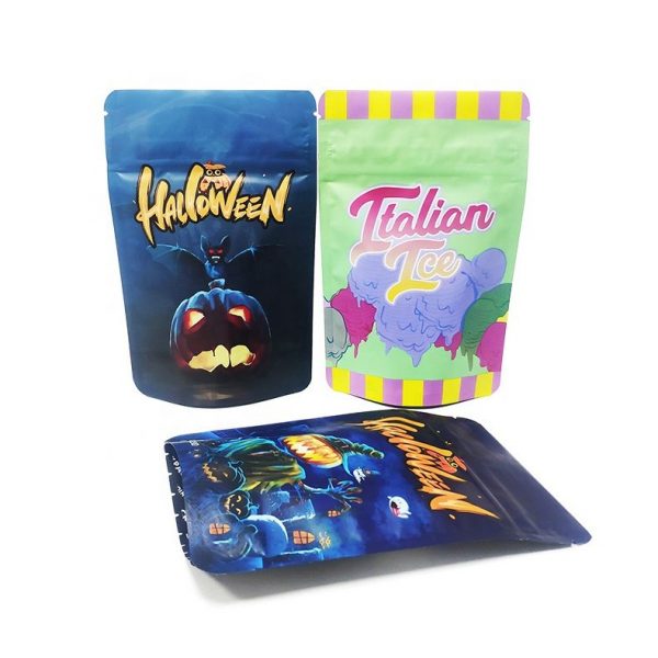 Custom logo Aluminum Foil Zip Lock Heat Seal stand up food smell proof pouch Zipper Mylar Bag