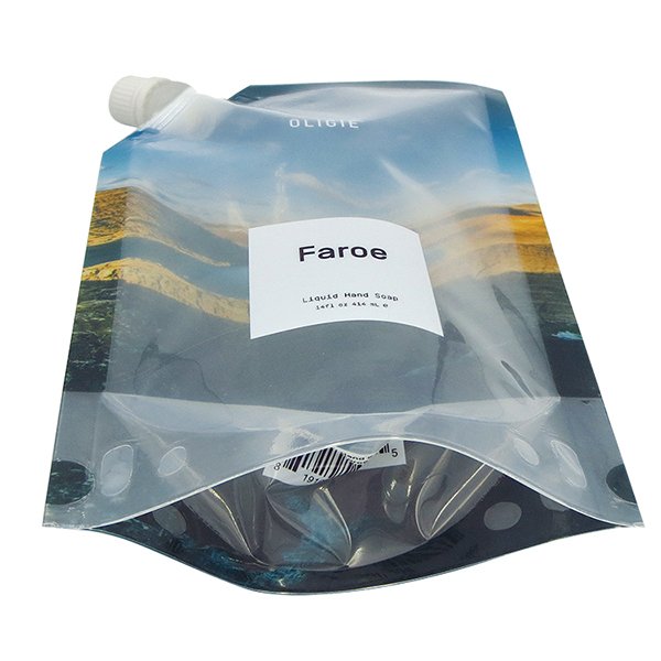 Custom reusable clear front inner printing liquid hand soap refill spout pouch packaging bags