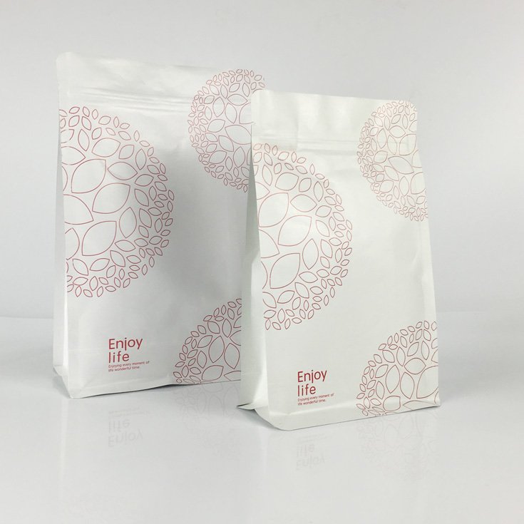 white paper craft bags Specializing in the production of food bags, pet bags, etc., 17+ years of experience manufacturers-Dongguan Jiamei Packaging Products Co., LTD side gusset flat bottom pouch